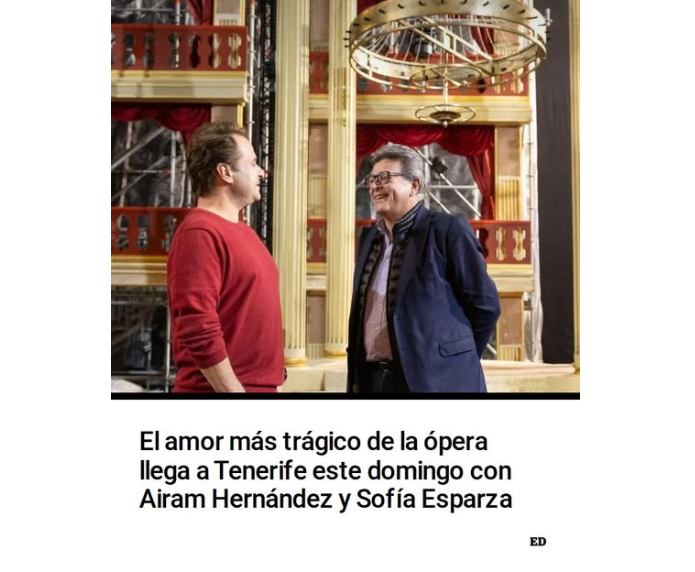 The most tragic love story in opera lands in Tenerife this Sunday